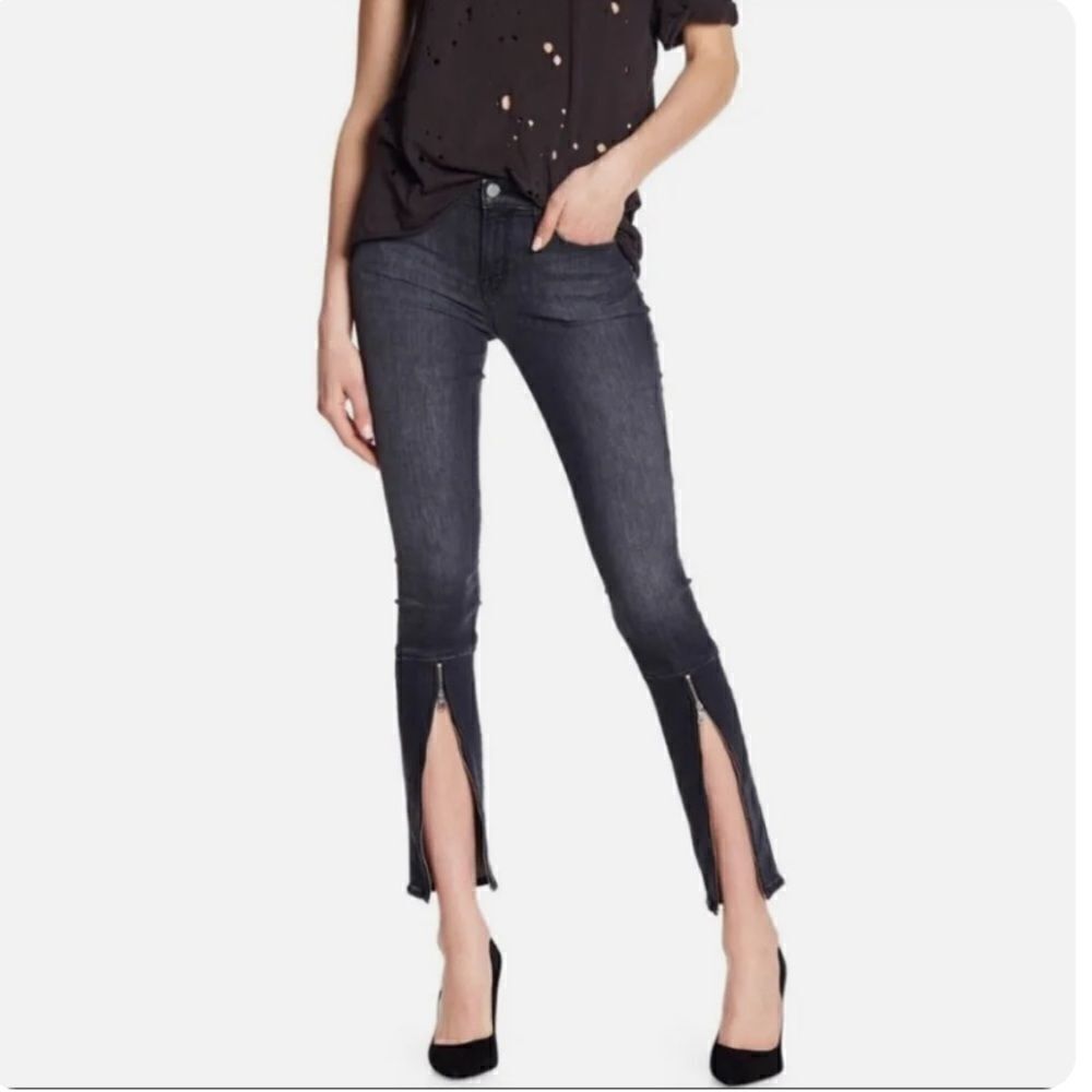 J Brand Mid Rise Super Skinny Black Heath Front Zip Jeans, Sz 27, Nwot View 5